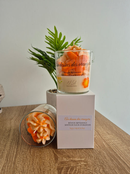 Bougie "Au dessus des orangers" Senteur Fleur d'oranger - NLA Creations