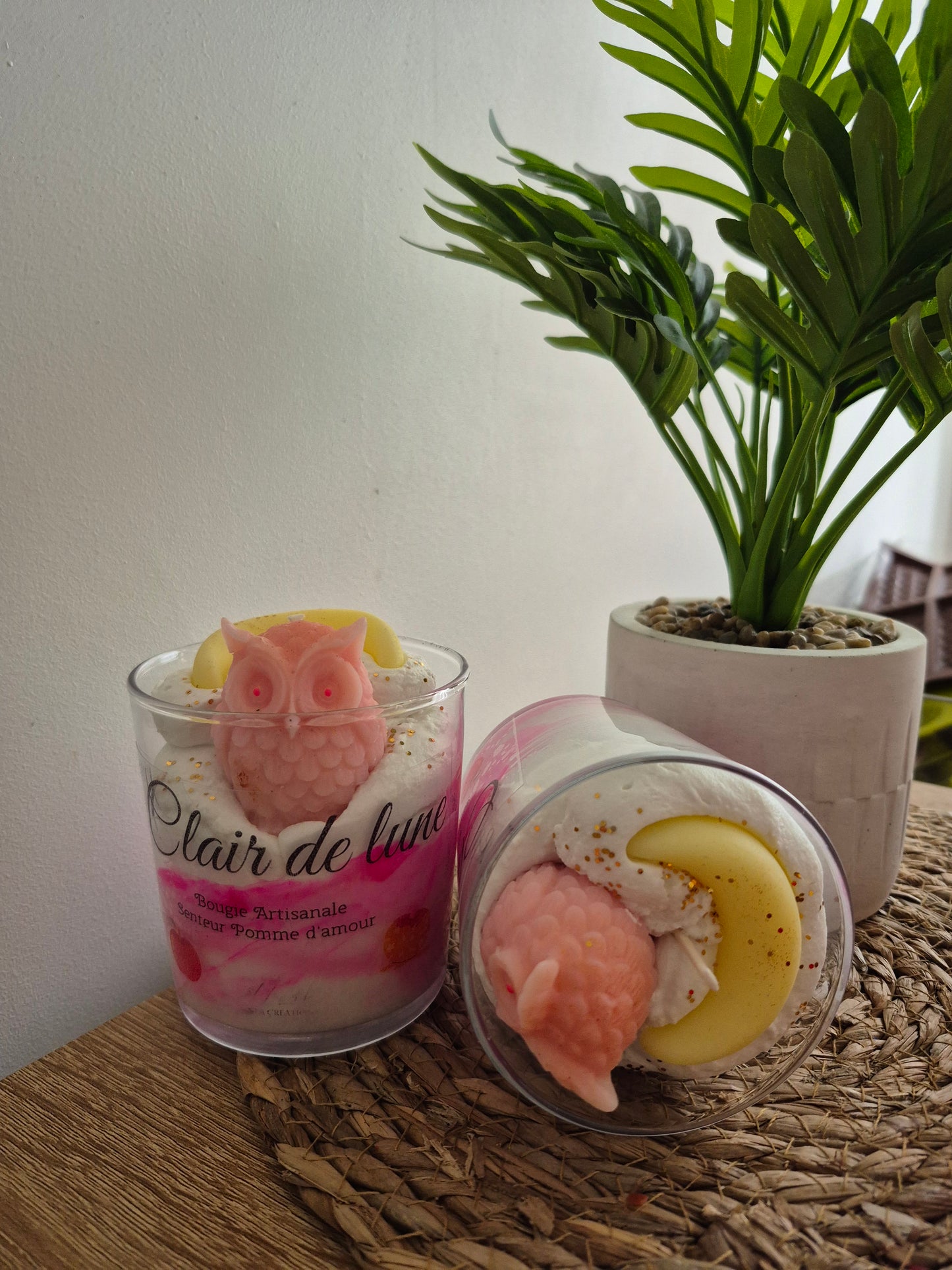 Bougie "Clair de Lune" - Pomme d'amour - NLA Creations