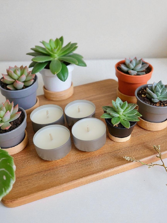 🕯️ Lot de 4 Bougies Chauffe-Plat Cire de Soja - NLA Creations