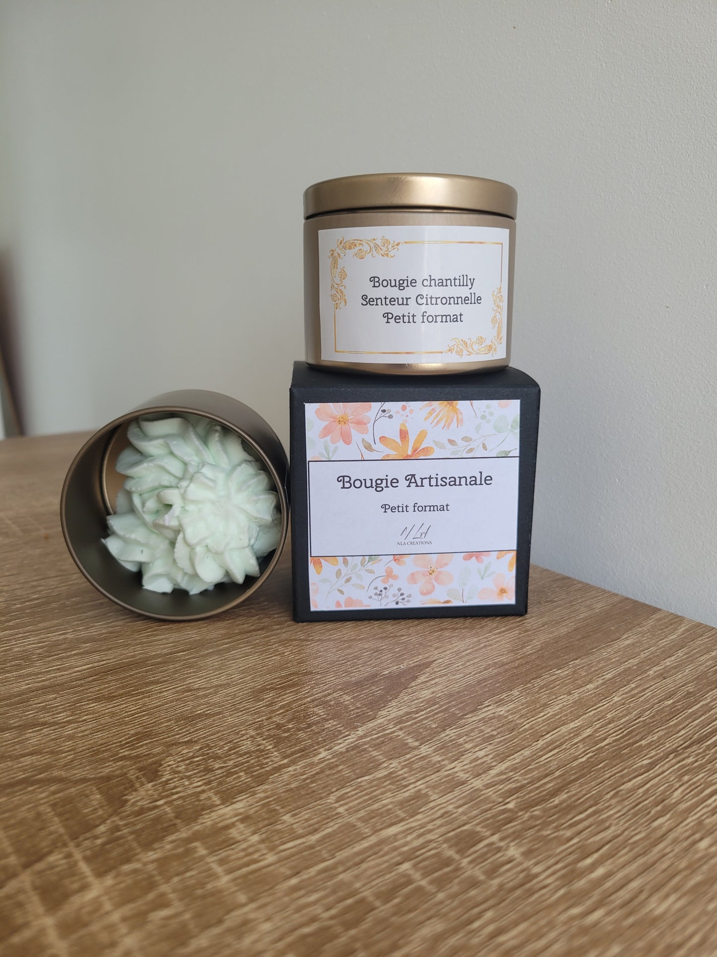 🦟 Bougie Chantilly petit format – Citronnelle - NLA Creations