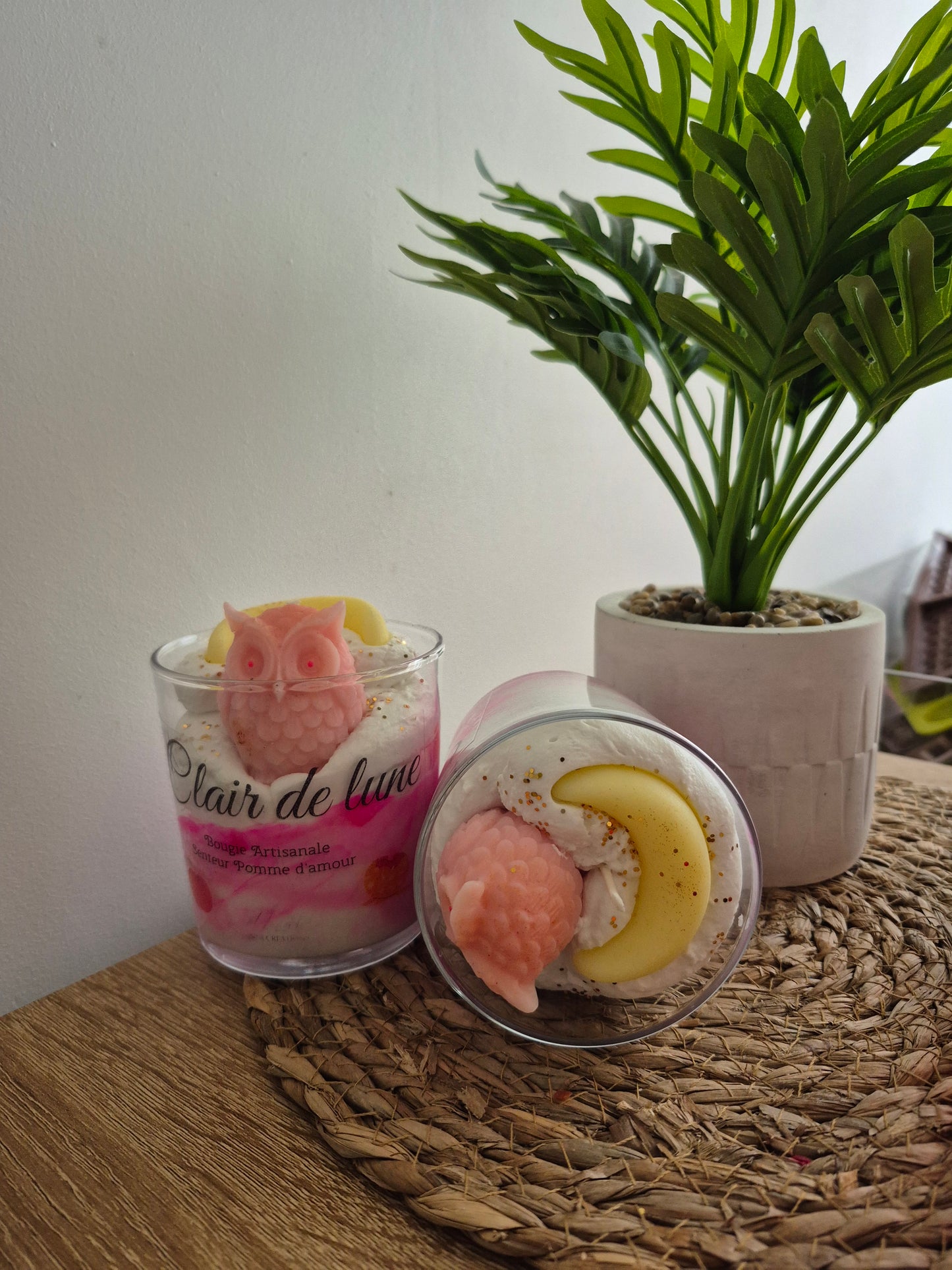 Bougie "Clair de Lune" - Pomme d'amour - NLA Creations