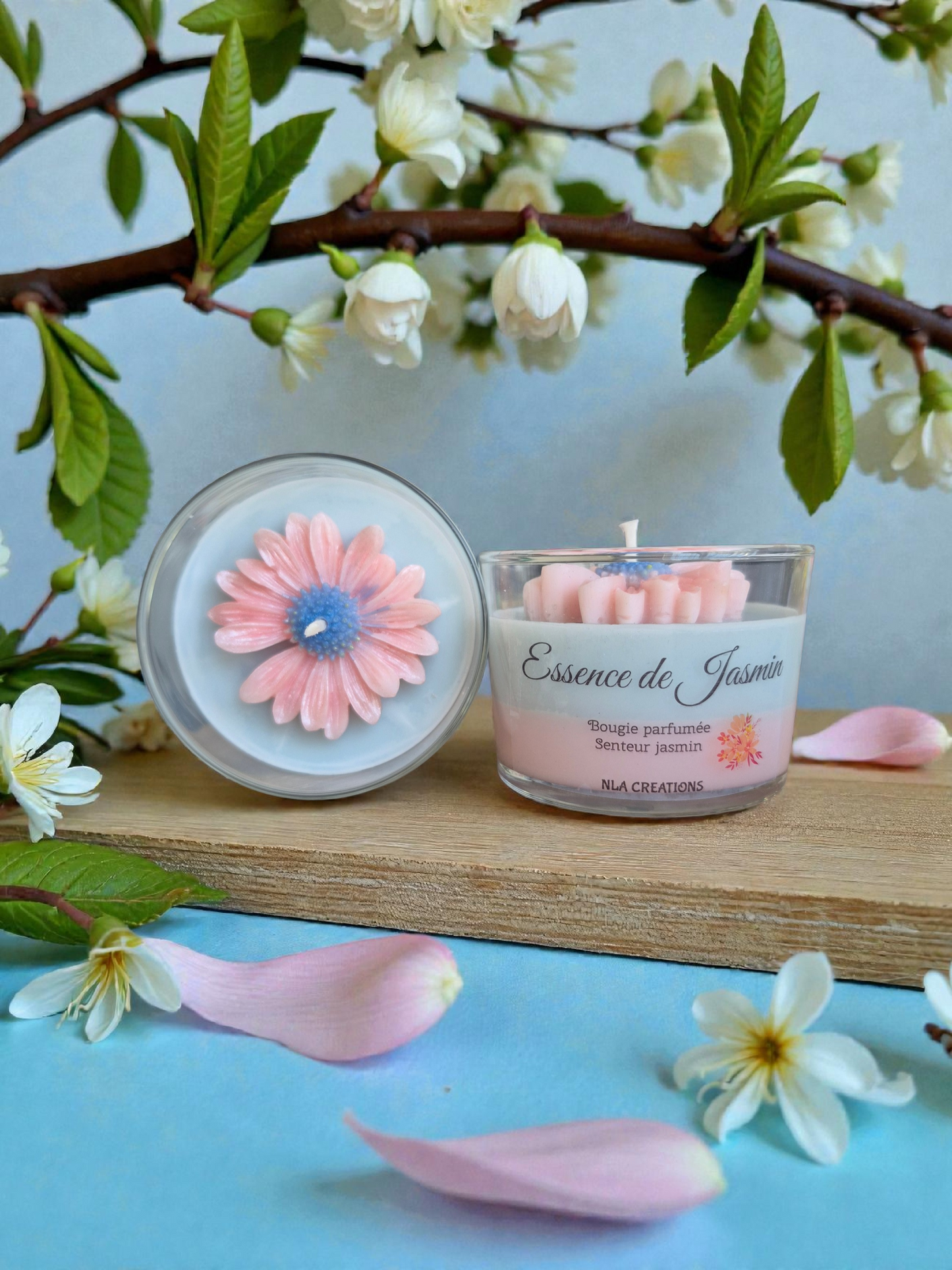 Bougie parfumée "Essence de Jasmin" Jasmin - NLA Creations