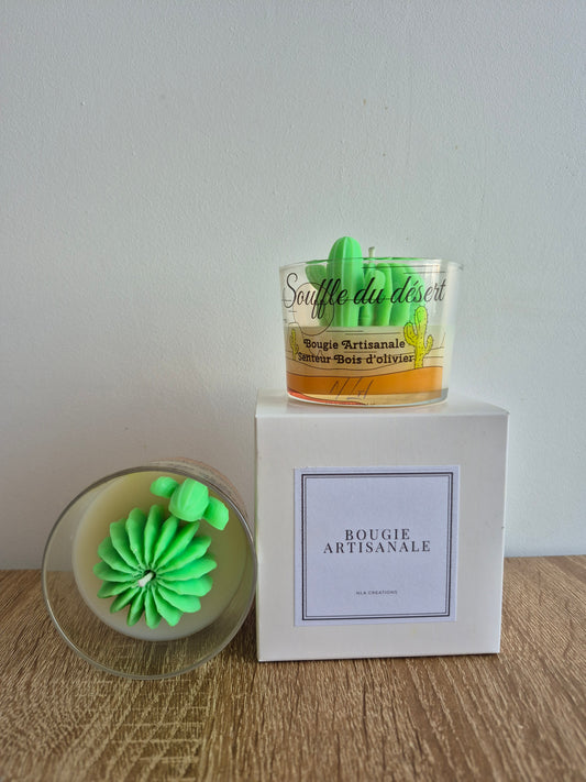 Bougie "Souffle du desert" - Bois d'olivier - NLA Creations