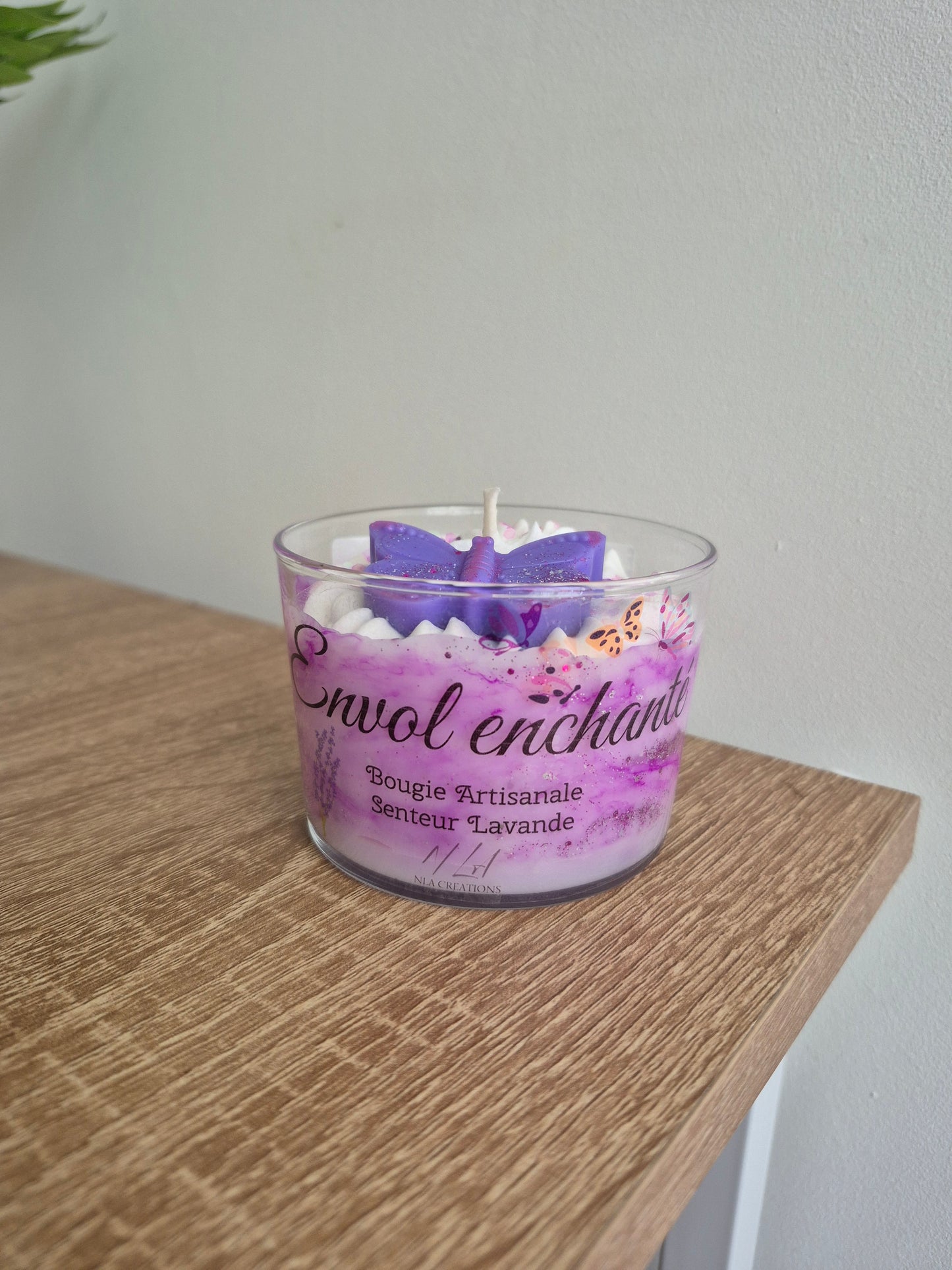 Bougie artisanale "Envol enchanté" senteur Lavande - NLA Creations