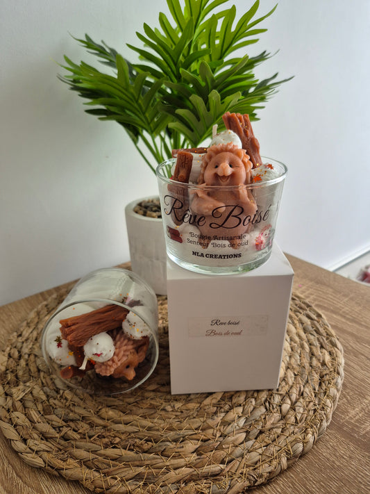 Bougie artisanale - Rêve boisé - Senteur Bois de oud - NLA Creations