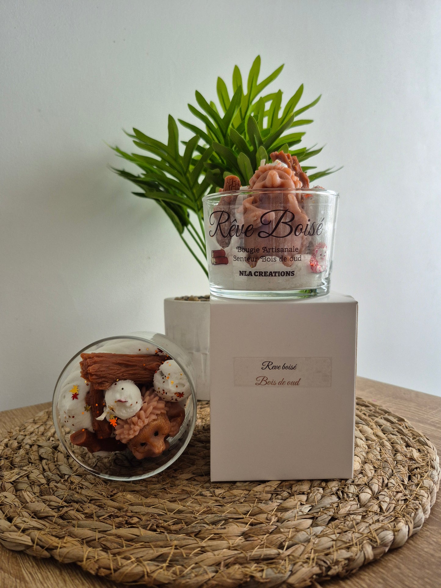 Bougie artisanale - Rêve boisé - Senteur Bois de oud - NLA Creations