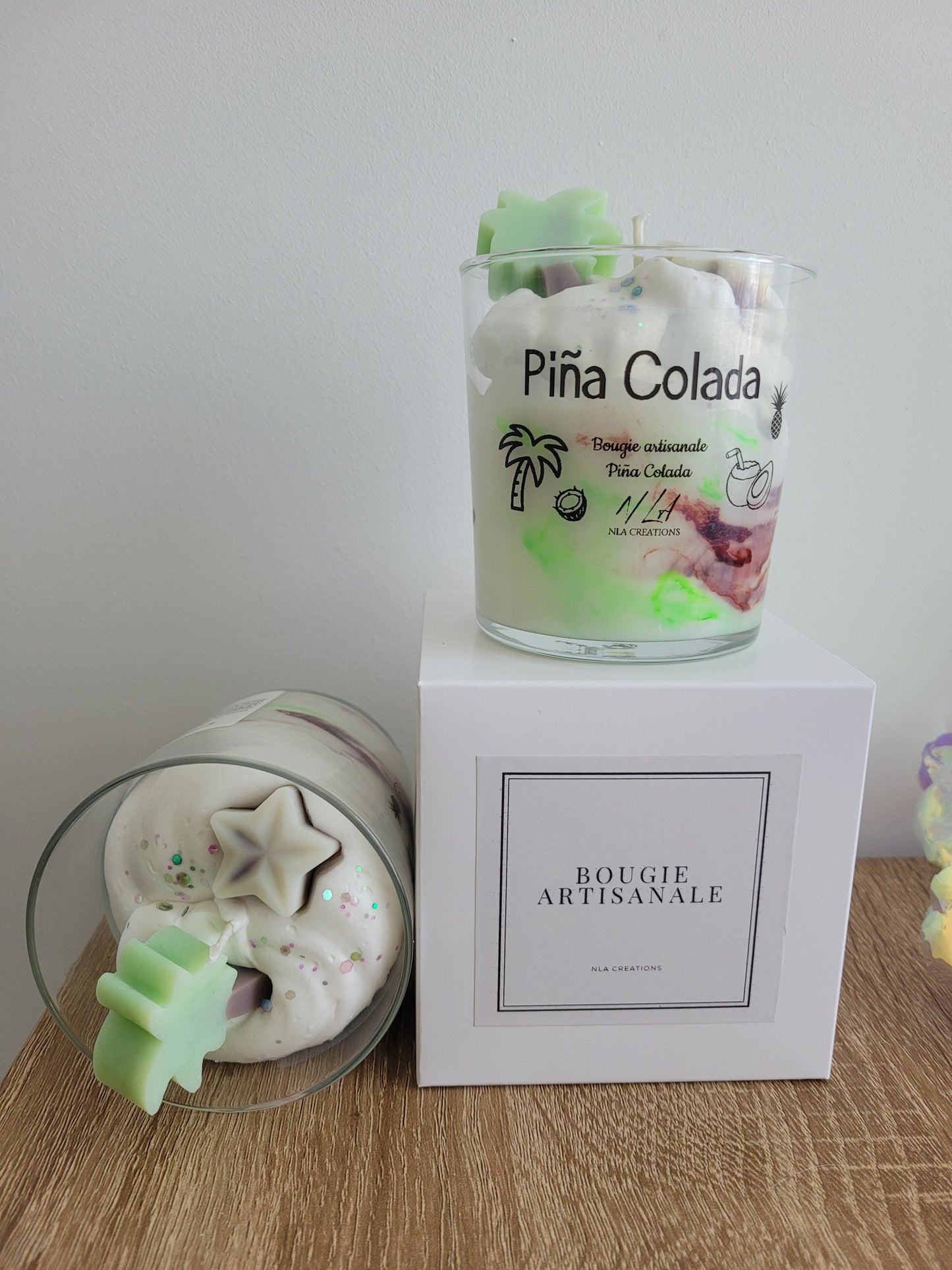 Bougie artisanale inspirée du cocktail Pina Colada