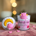 Bougie artisanale Clair de Lune parfum Pomme d'Amour en cire végétale, création gourmande et fruitée.