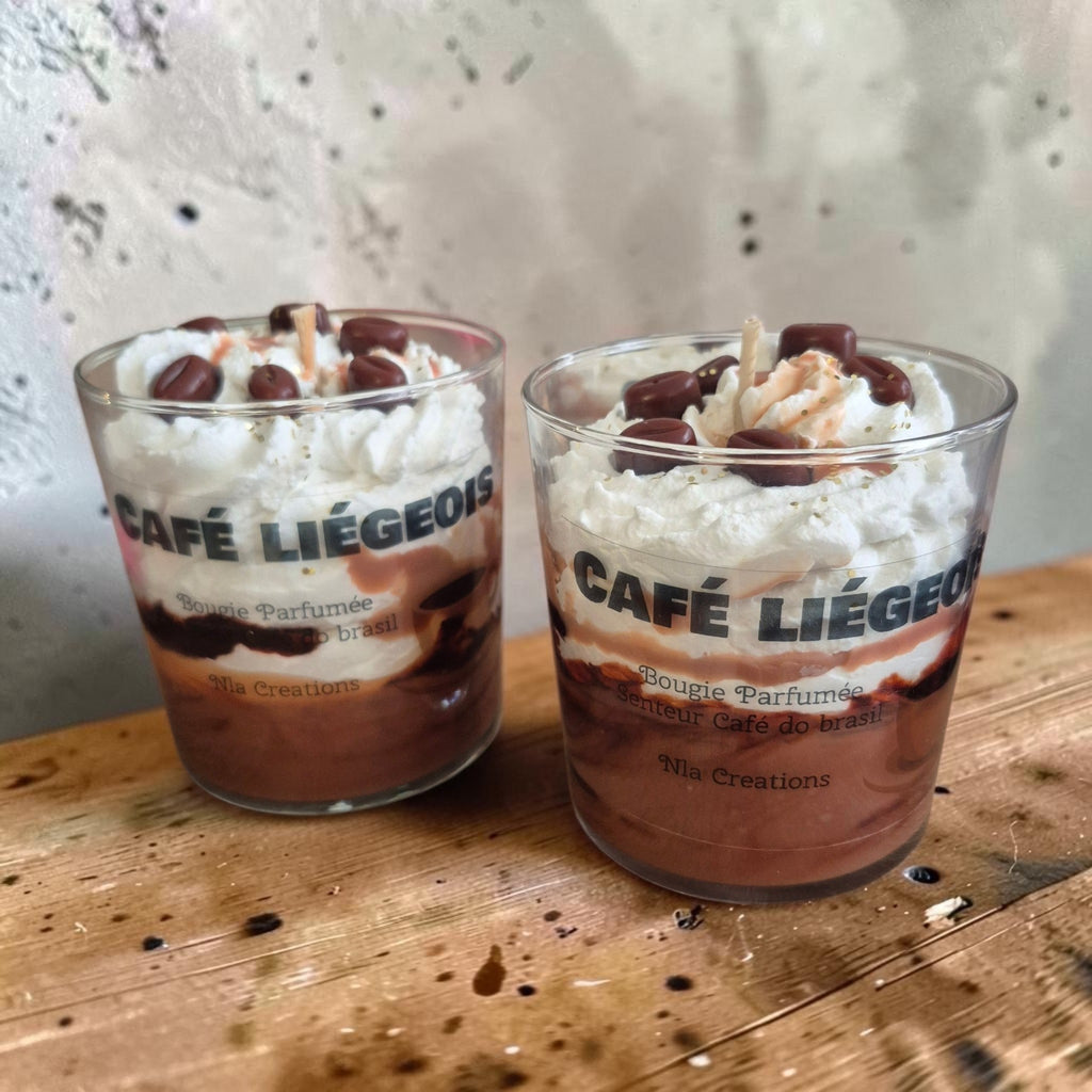 Bougie artisanale Café Liégeois gourmande signée NLA Creations