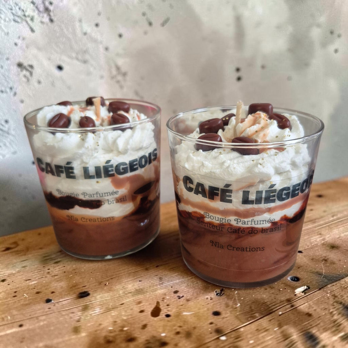 Bougie artisanale Café Liégeois gourmande signée NLA Creations