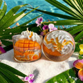Bougie parfumée Mango Mood senteur Mangue, création artisanale en cire de soja avec parfum de Grasse par NLA Créations.