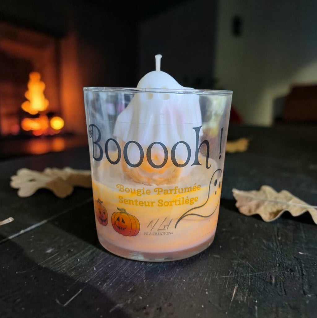 Bougie parfumée Booooh ! senteur Sortilège – création artisanale NLA Creations