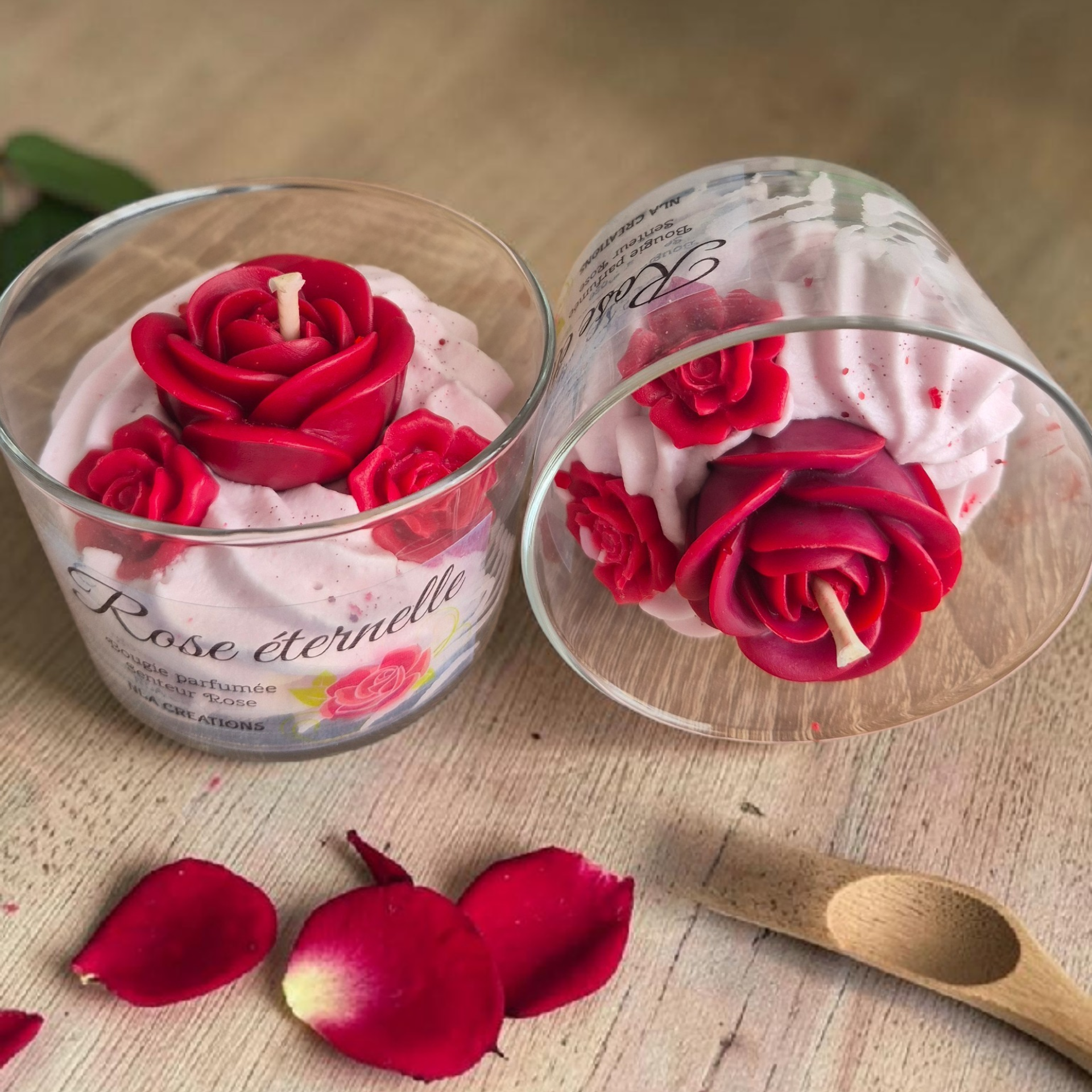 Bougie parfumée Rose éternelle Senteur Rose - NLA Creations 