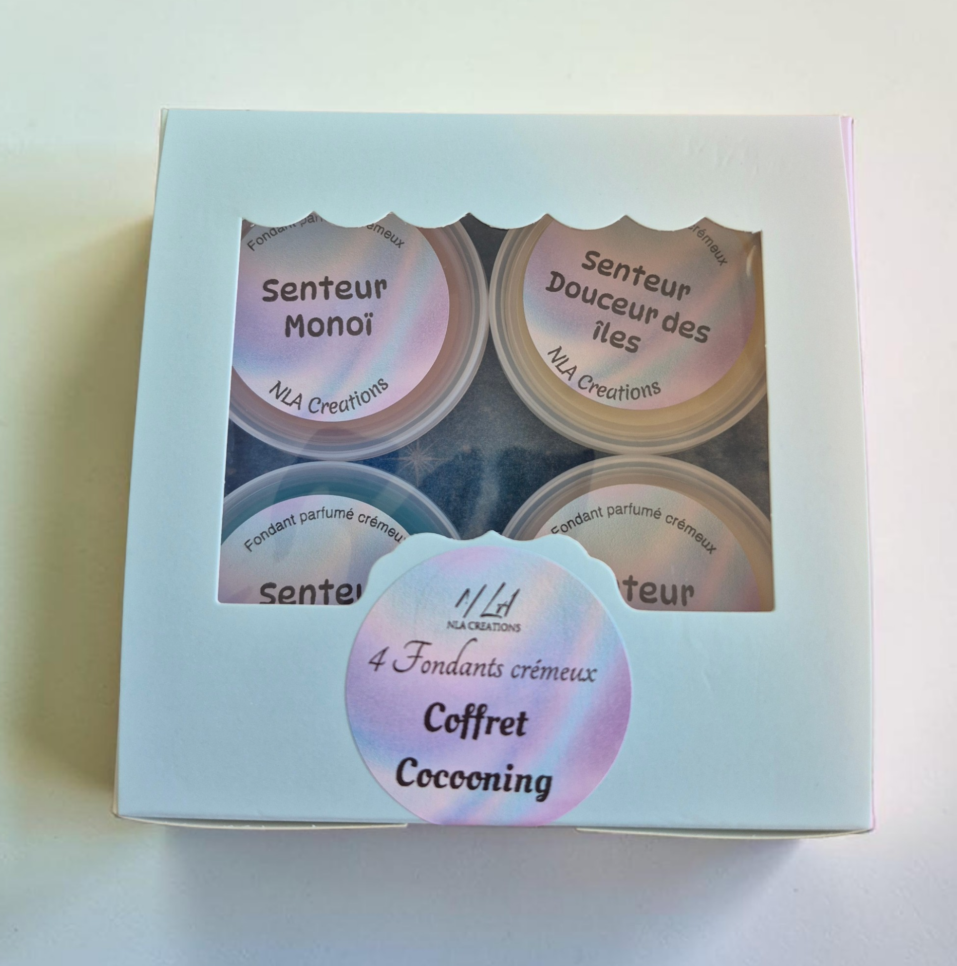 Coffret découverte de 4 fondants crémeux parfumés au prix de 3, une offre économique avec des senteurs au choix