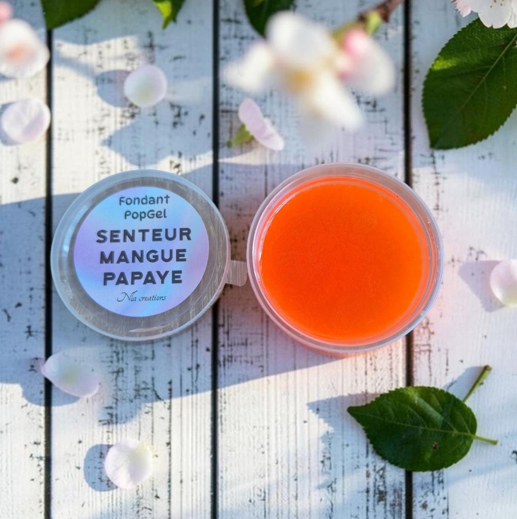 Fondant parfumé PopGel artisanal en cire gel, intensément parfumé avec un parfum de Grasse, fabriqué à la main par NLA Créations.