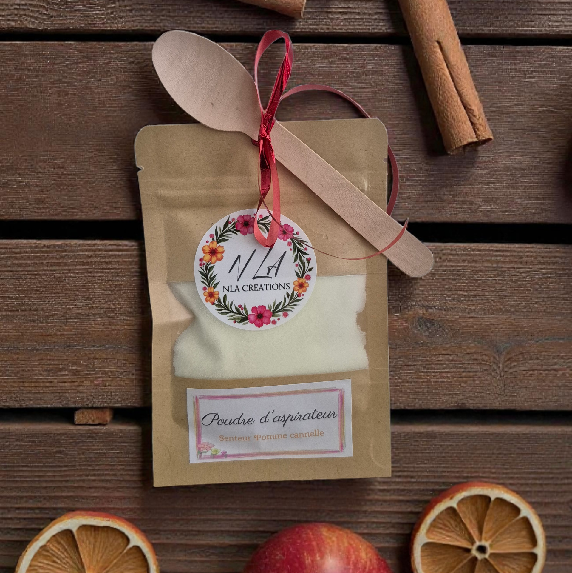 Poudre d'aspirateur - 50g - Parfum pomme cannelle - NLA Creations 