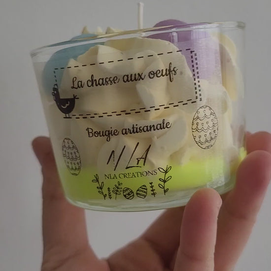Bougie artisanale de Pâques en promotion pas cher senteur chocolat