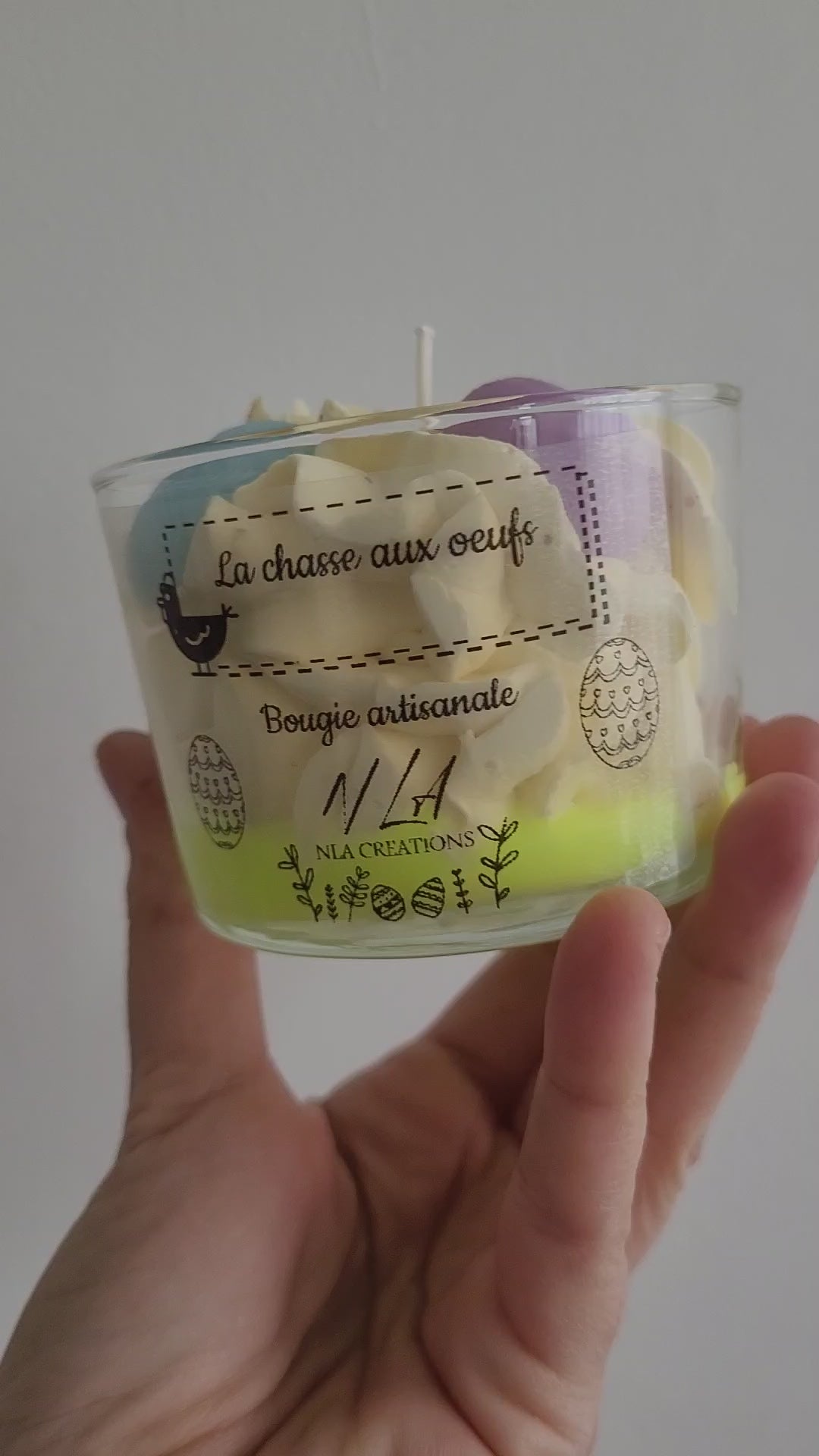 Bougie artisanale de Pâques en promotion pas cher senteur chocolat