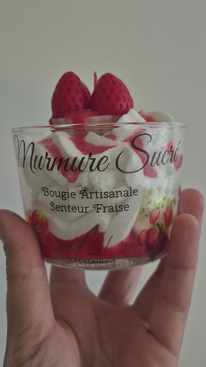 Bougie gourmande "Murmure sucré" Senteur Fraise