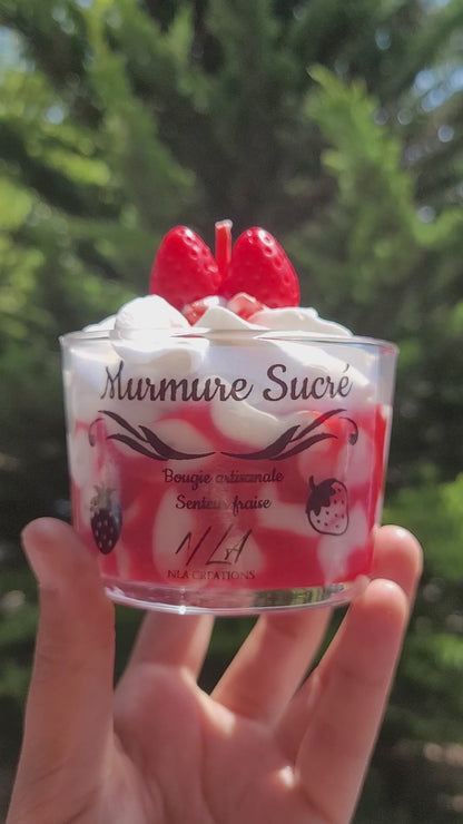 Bougie gourmande "Murmure sucré" Senteur Fraise