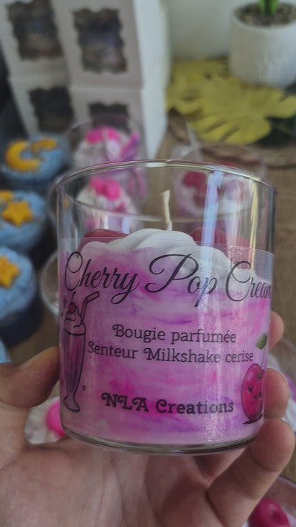 Bougie parfumée Cherry pop cream - Senteur Milkshake Cerise