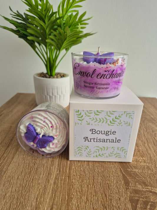 Bougie artisanale "Envol enchanté" senteur Lavande - NLA Creations 