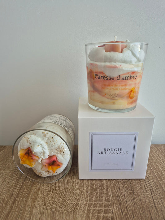 Bougie "Caresse d'ambre" senteur eau d’ambre - NLA Creations 
