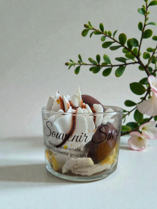 Bougie artisanale Souvenir sucré - Senteur Madeleine gourmande