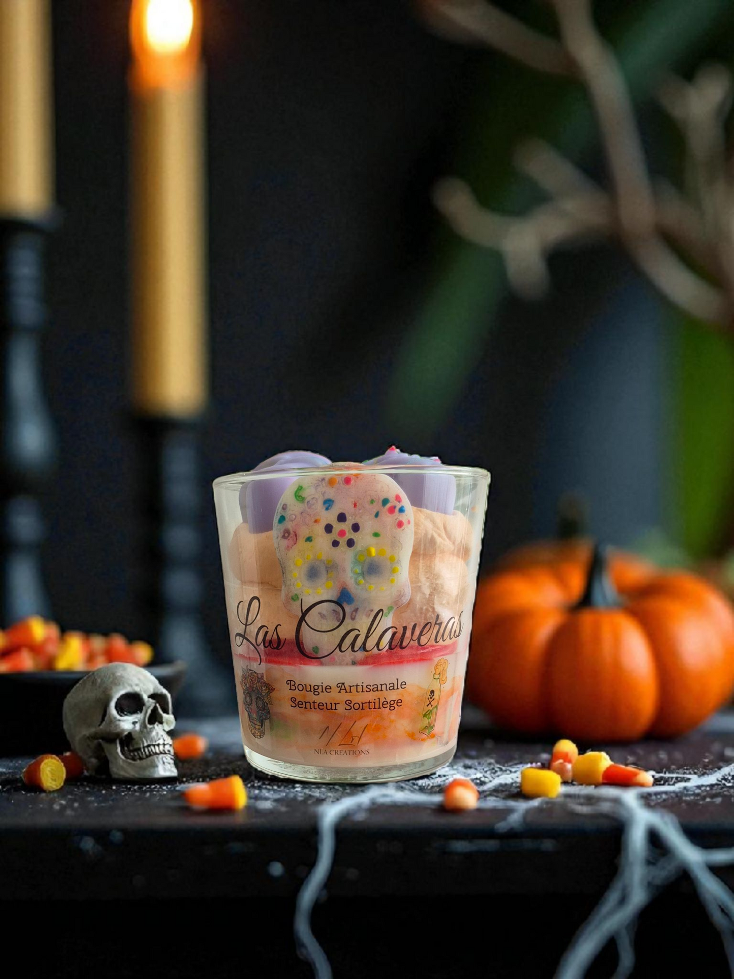 Bougie "Las calaveras" - Senteur sortilège - NLA Creations 