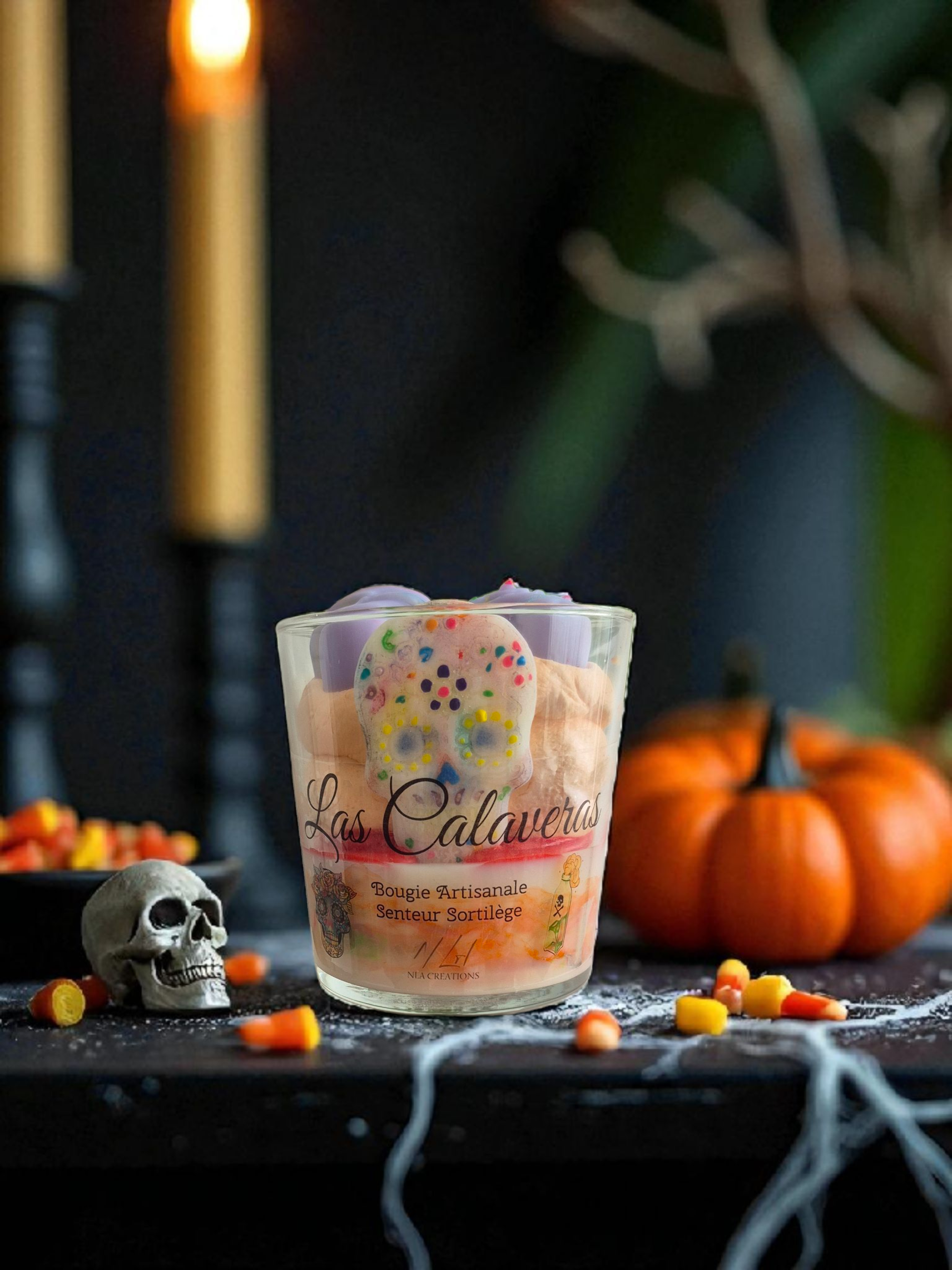 Bougie "Las calaveras" - Senteur sortilège - NLA Creations 