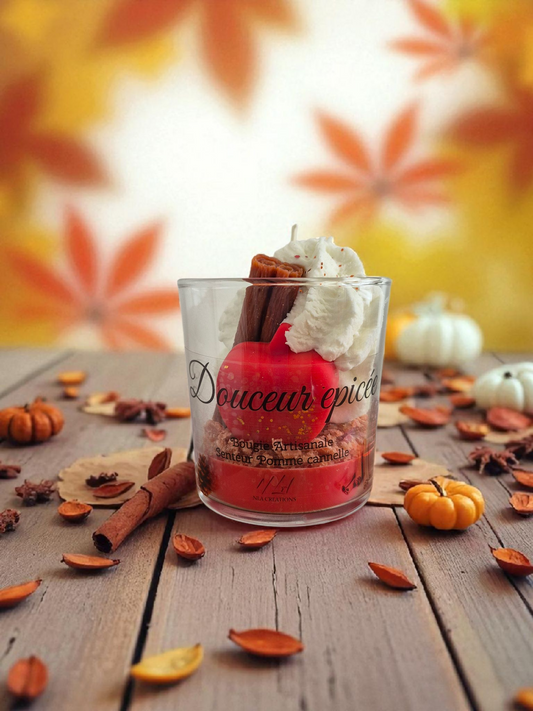 Bougie "Douceur épicée" senteur Pomme Cannelle - NLA Creations 