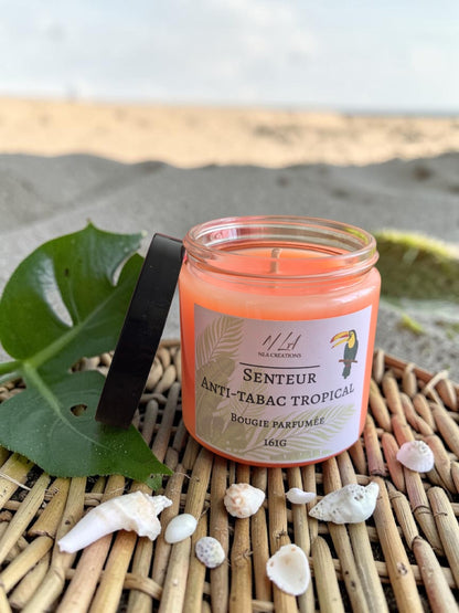 Bougie artisanale - Senteur Anti tabac tropical - NLA Creations 