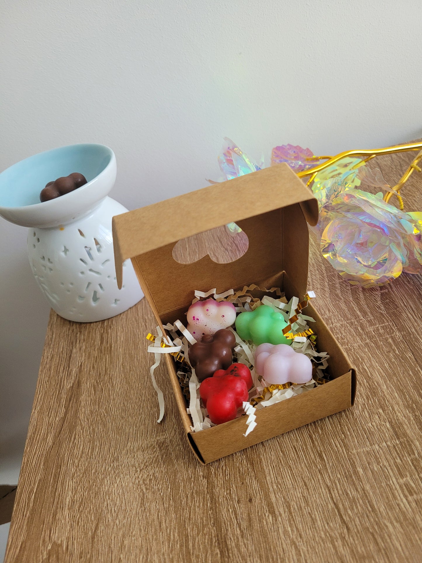 Box Découverte de fondants parfumés, joliment emballée, idéale pour tester plusieurs senteurs.