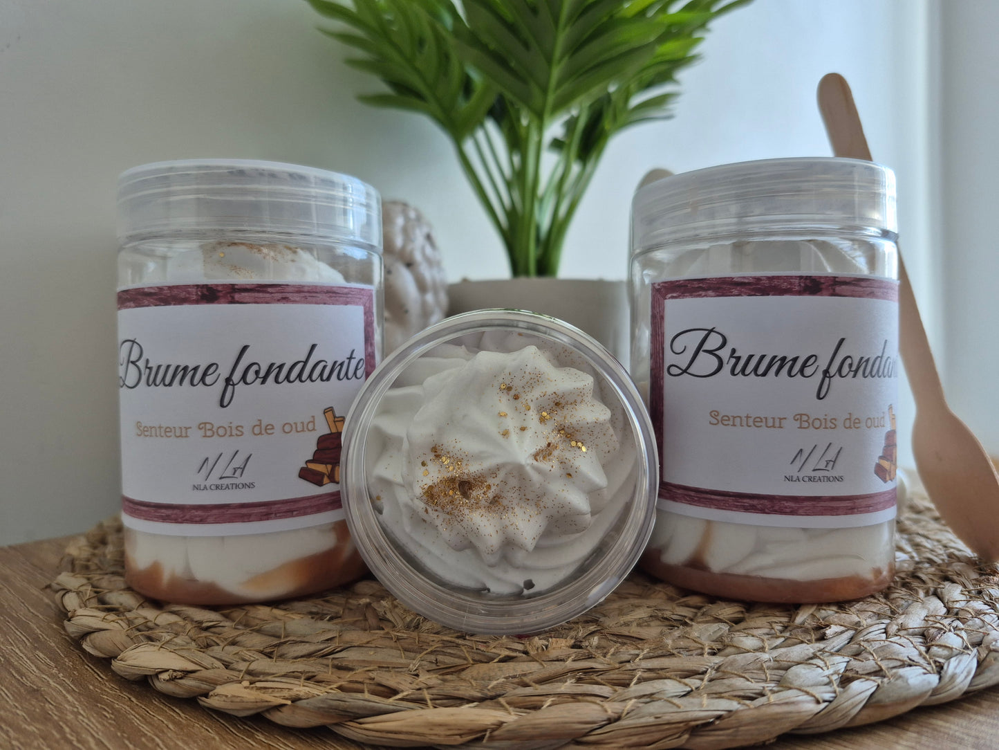 Fondant crémeux senteur Bois de Oud en pot, création artisanale NLA Creations