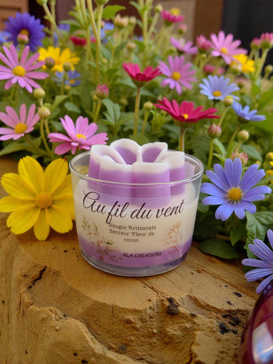 Bougie "Au fil du vent" Senteur Fleur de coton - NLA Creations 
