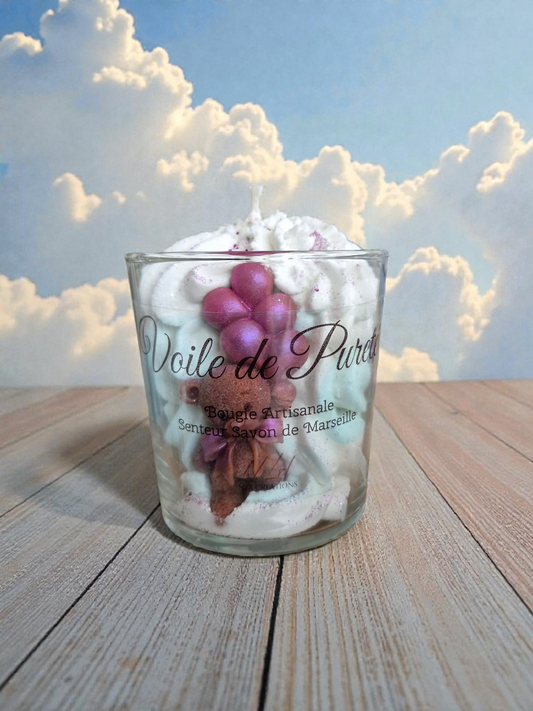 Bougie "Voile de pureté" - Senteur Savon de Marseille - NLA Creations 