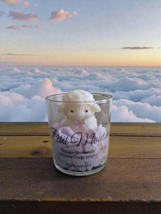 Bougie Petit mouton - Senteur Linge propre - NLA Creations 