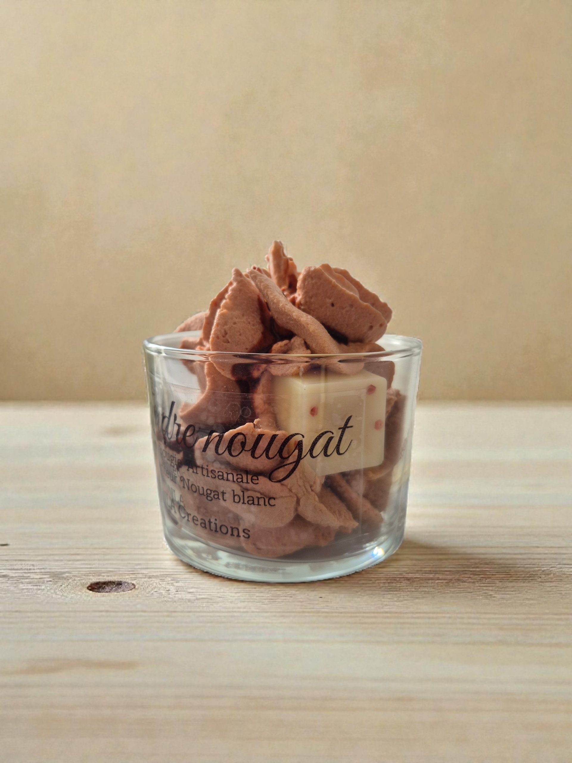 Bougie Artisanale - Tendre nougat - Senteur Nougat blanc - NLA Creations 