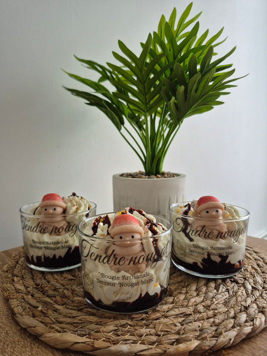 Bougie Artisanale - Tendre nougat - Senteur Nougat blanc - NLA Creations 