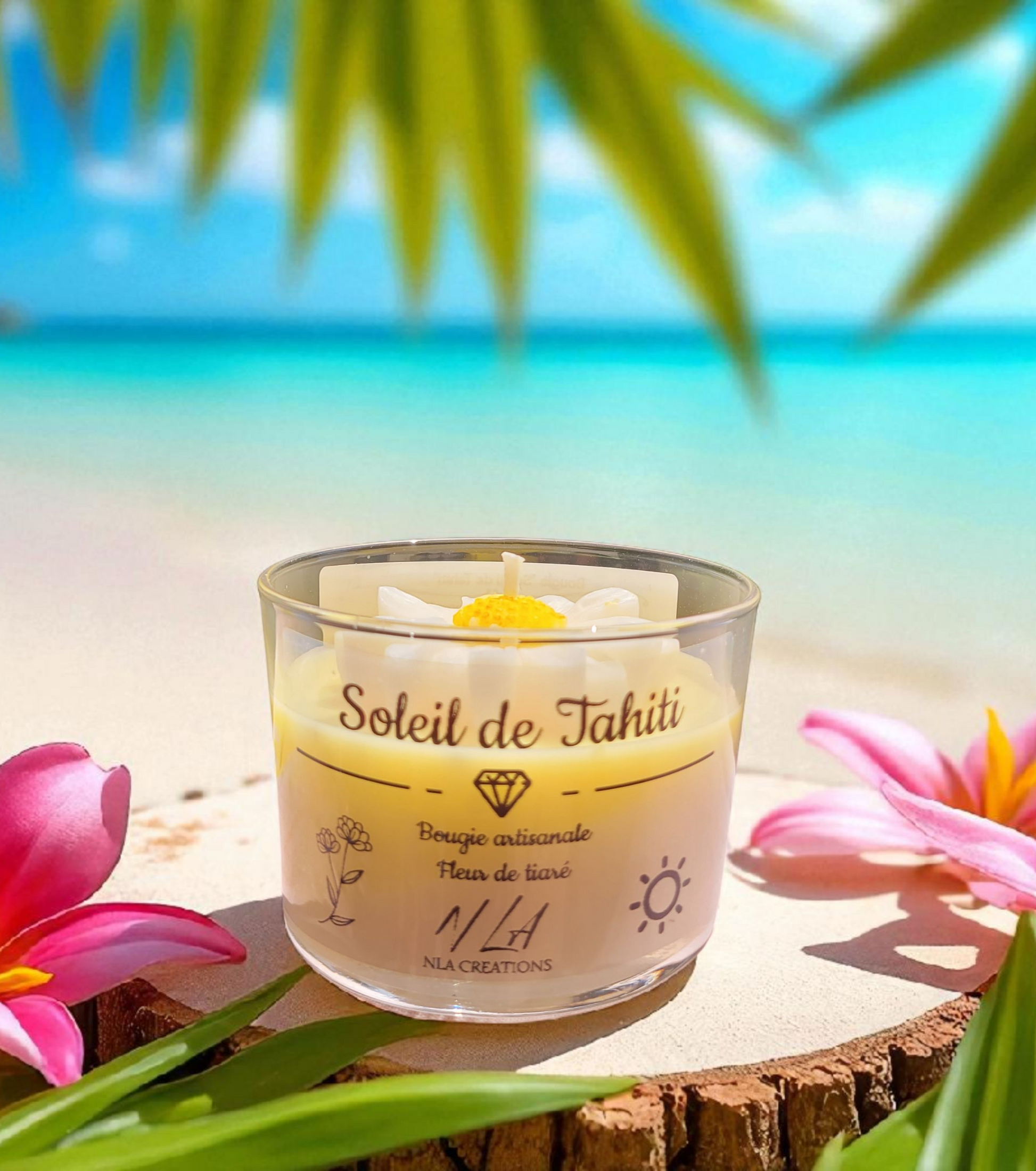 Bougie "Soleil de Tahiti" - Fleur de Tiaré - NLA Creations 