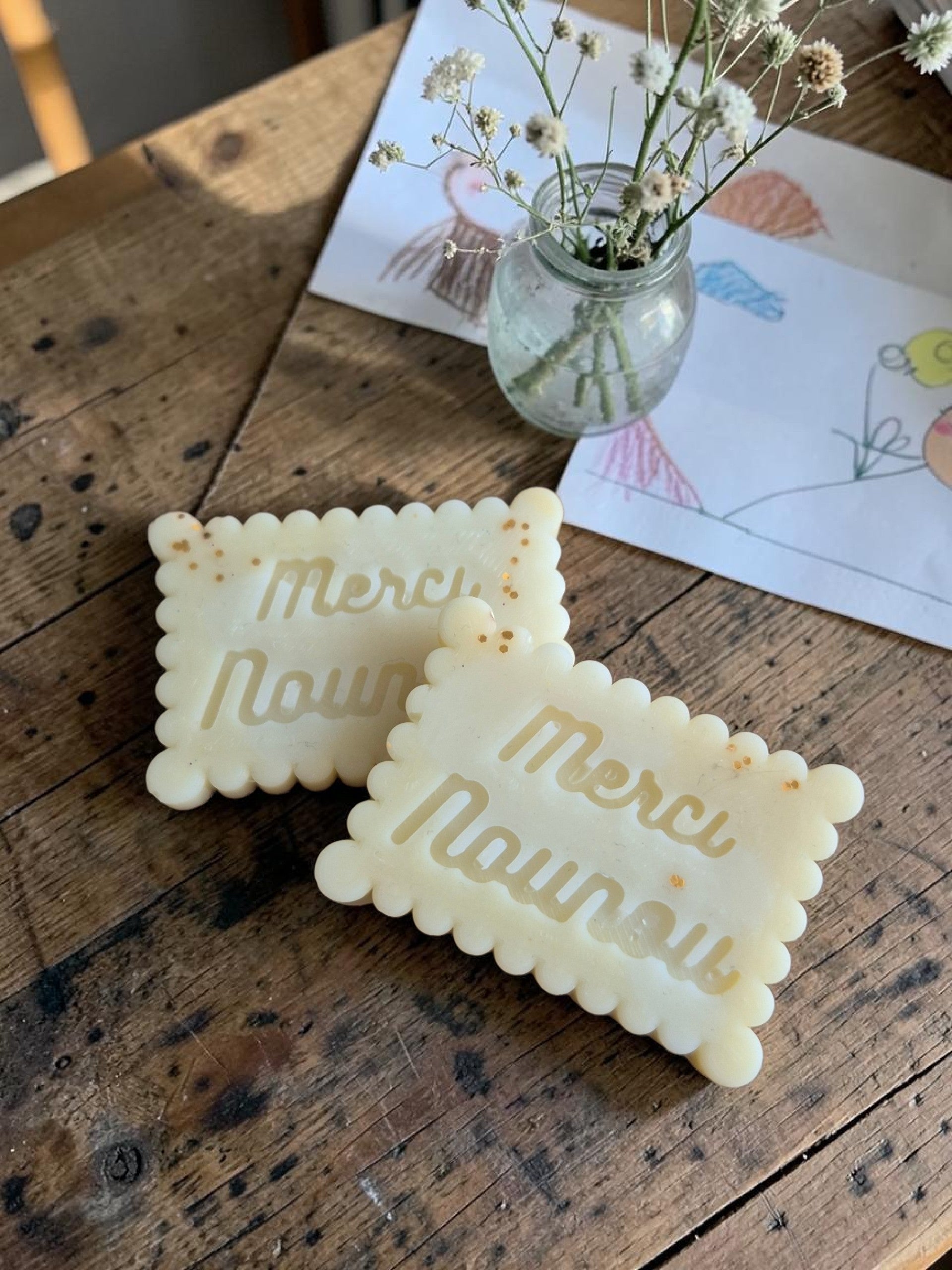 Lot de 2 Fondants "Merci nounou"  - Senteur au choix ✨️ - NLA Creations 