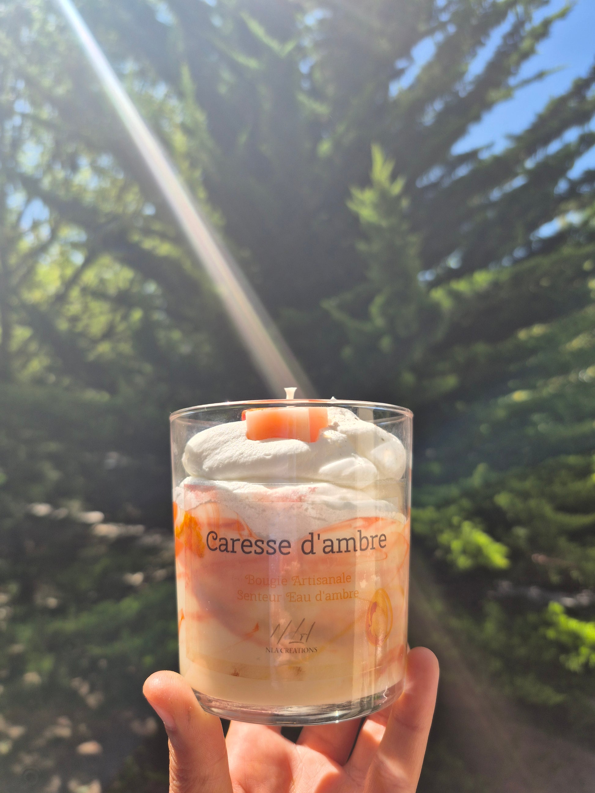 Bougie "Caresse d'ambre" senteur eau d’ambre - NLA Creations 