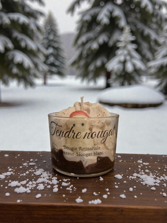 Bougie Artisanale - Tendre nougat - Senteur Nougat blanc