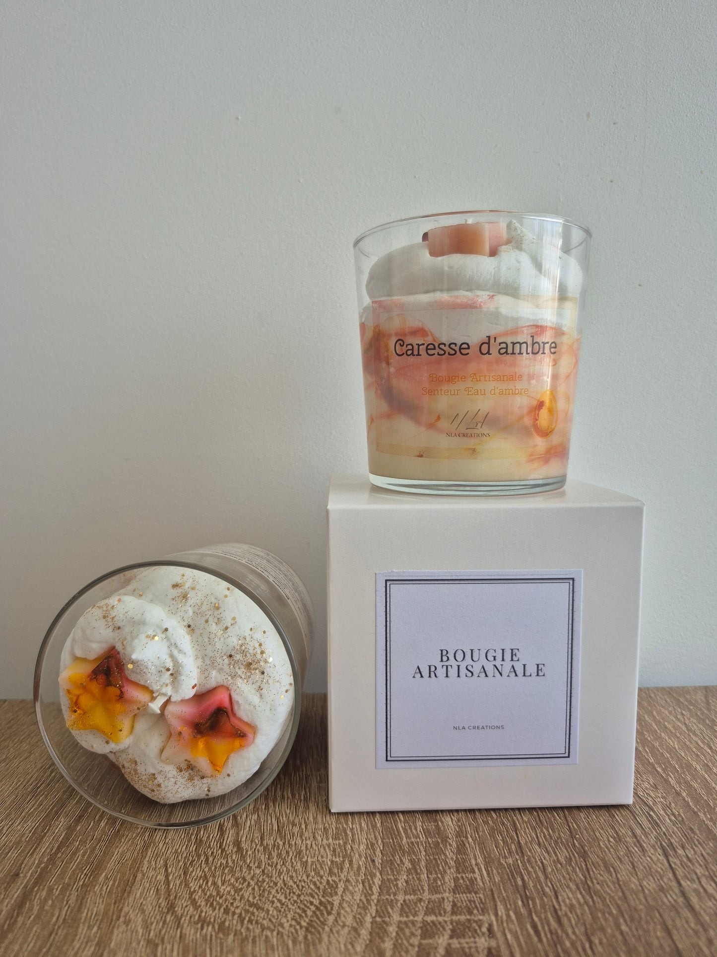 Bougie "Caresse d'ambre" senteur eau d’ambre - NLA Creations 