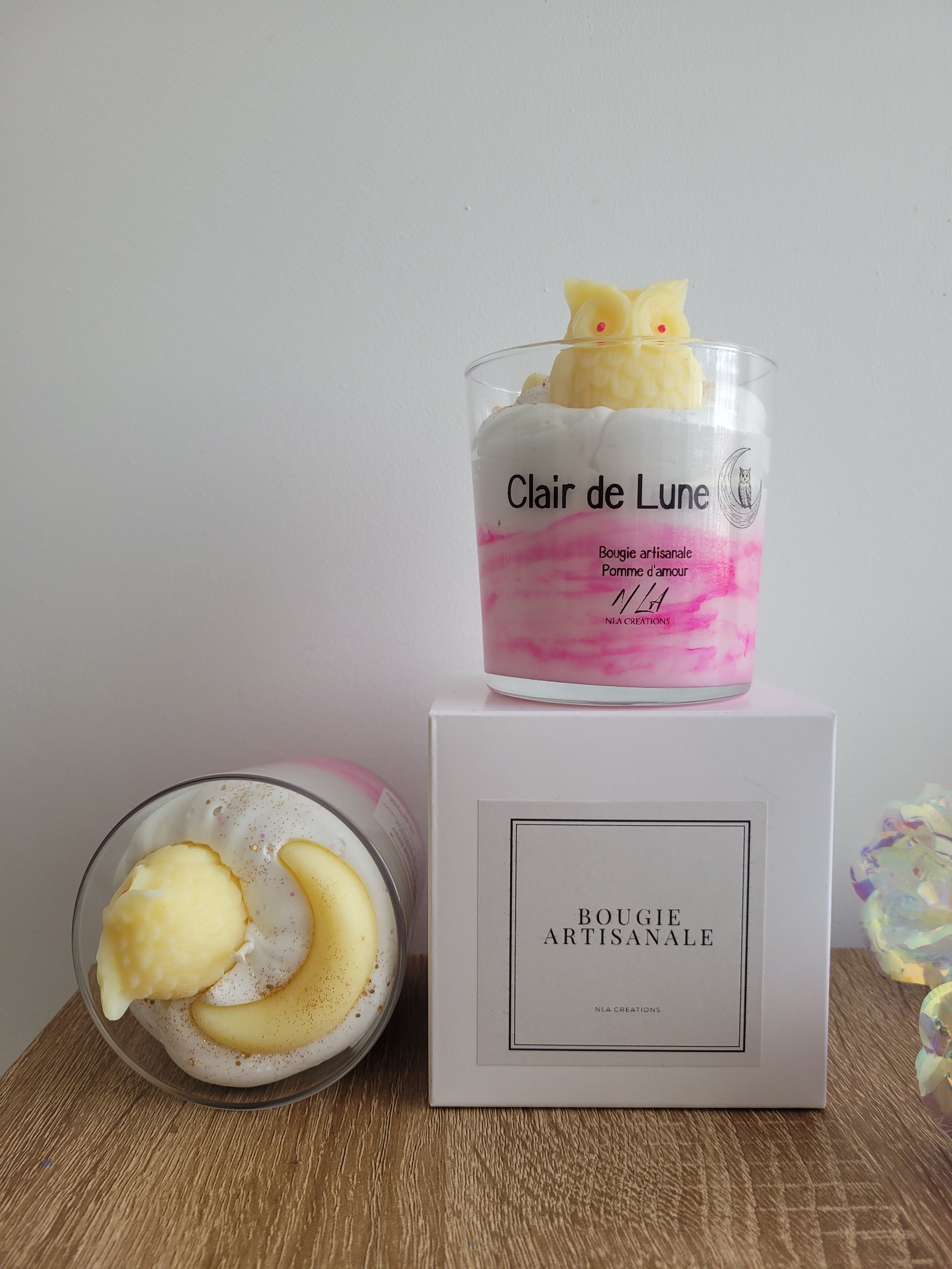 Bougie "Clair de Lune" - Pomme d'amour - NLA Creations 