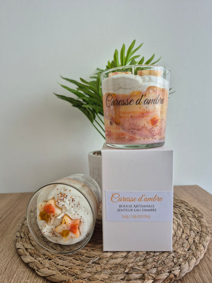 Bougie "Caresse d'ambre" senteur eau d’ambre - NLA Creations 