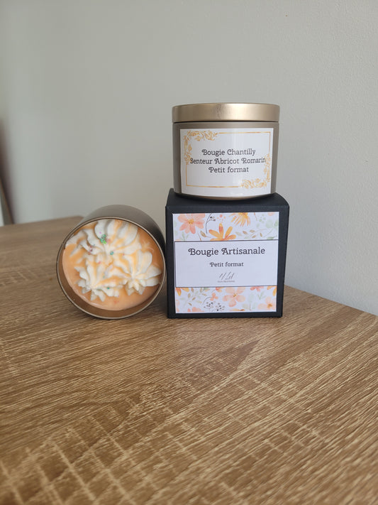 Bougie Chantilly petit format - Abricot romarin - NLA Creations 