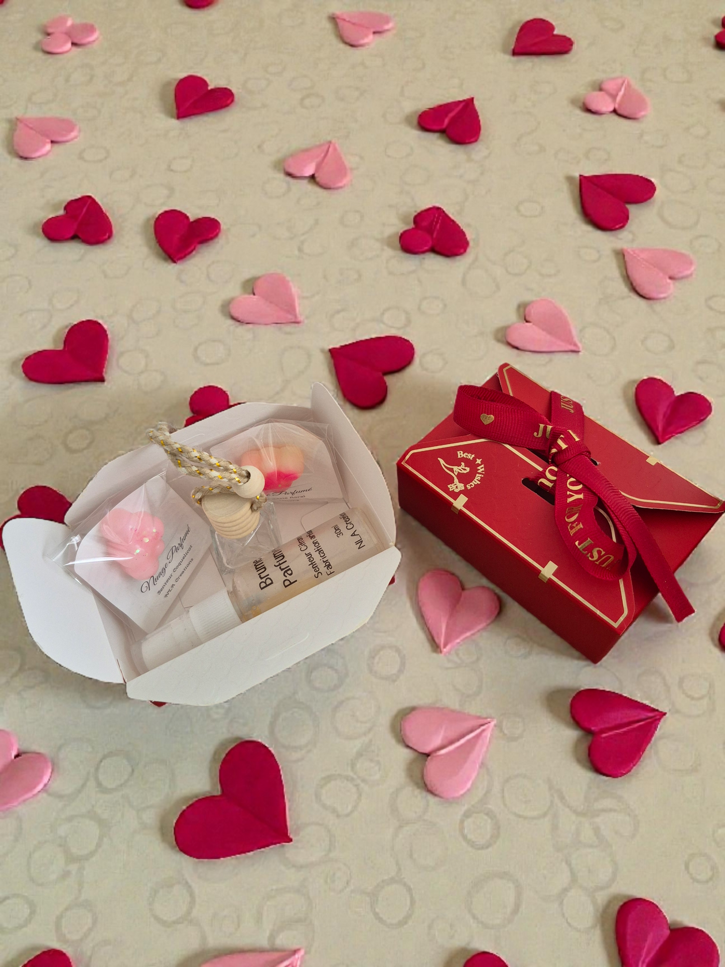 Coffret Saint valentin – Brume, fondants et Diffuseur voiture
