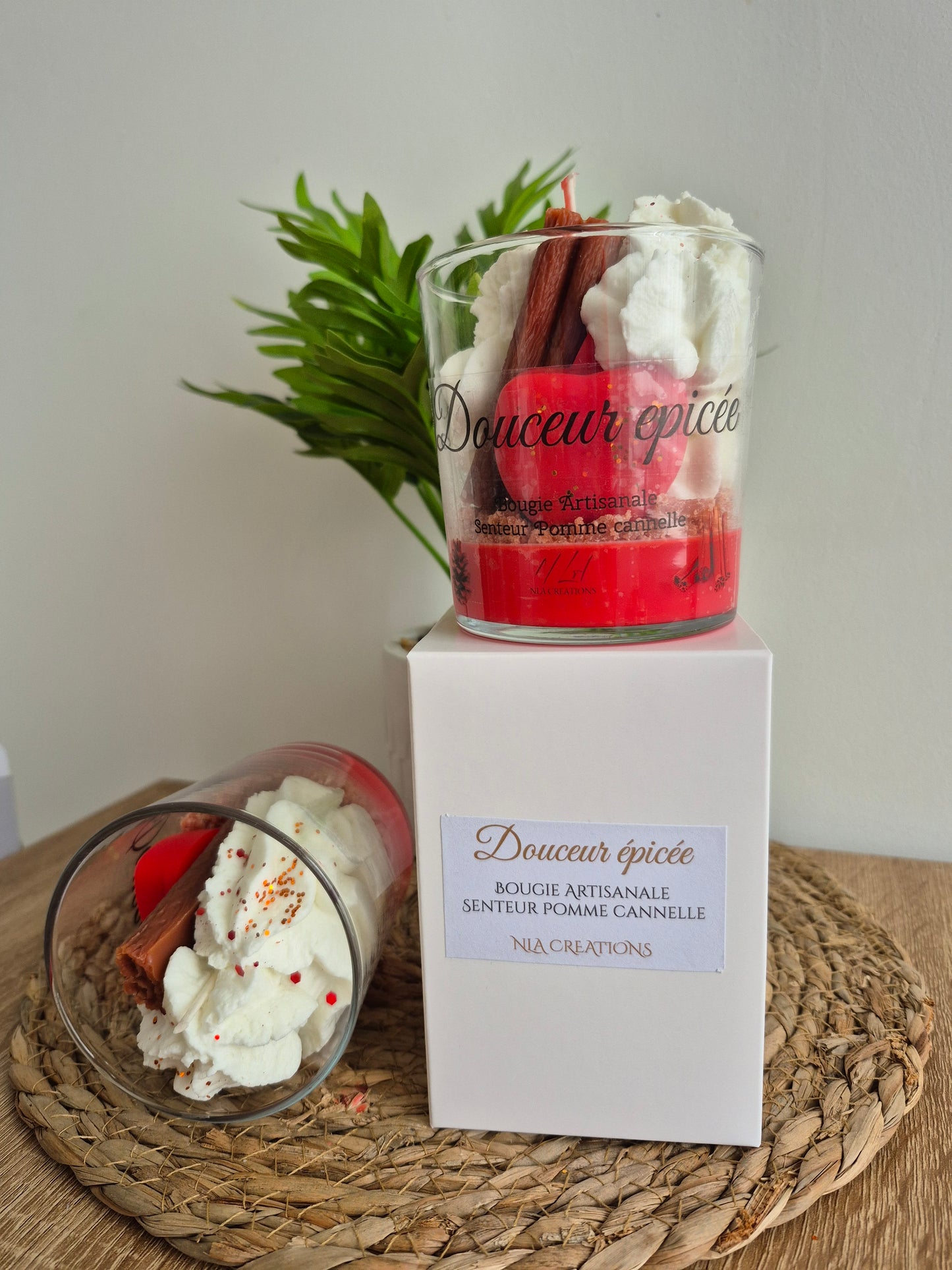 Bougie "Douceur épicée" senteur Pomme Cannelle - NLA Creations 