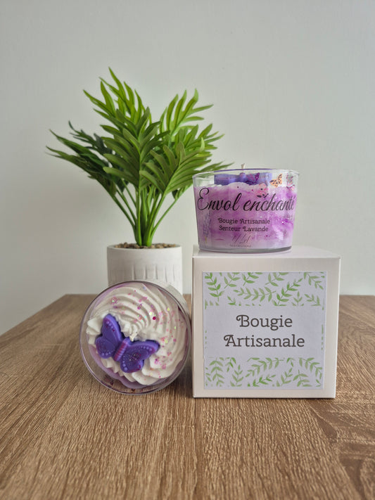 Bougie artisanale "Envol enchanté" senteur Lavande - NLA Creations 